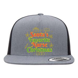 Santa's Favorite Nurse Cute Funny Christmas RN Flat Bill Trucker Hat