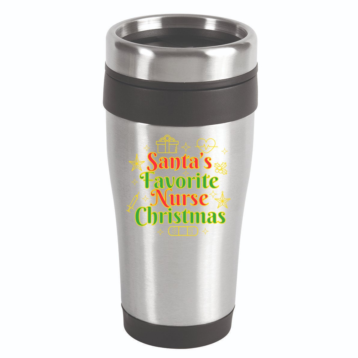 Santa's Favorite Nurse Cute Funny Christmas RN 16oz Travel Tumbler