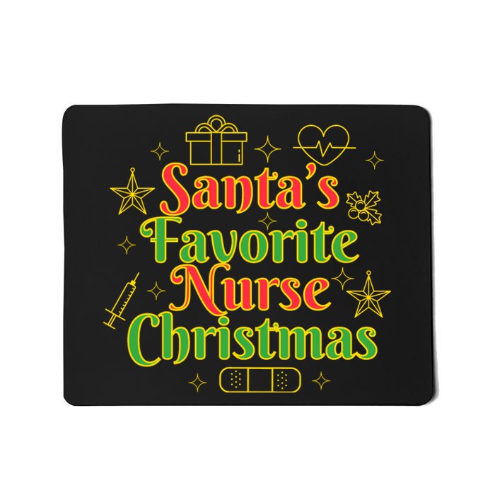 Santa's Favorite Nurse Cute Funny Christmas RN Mousepad