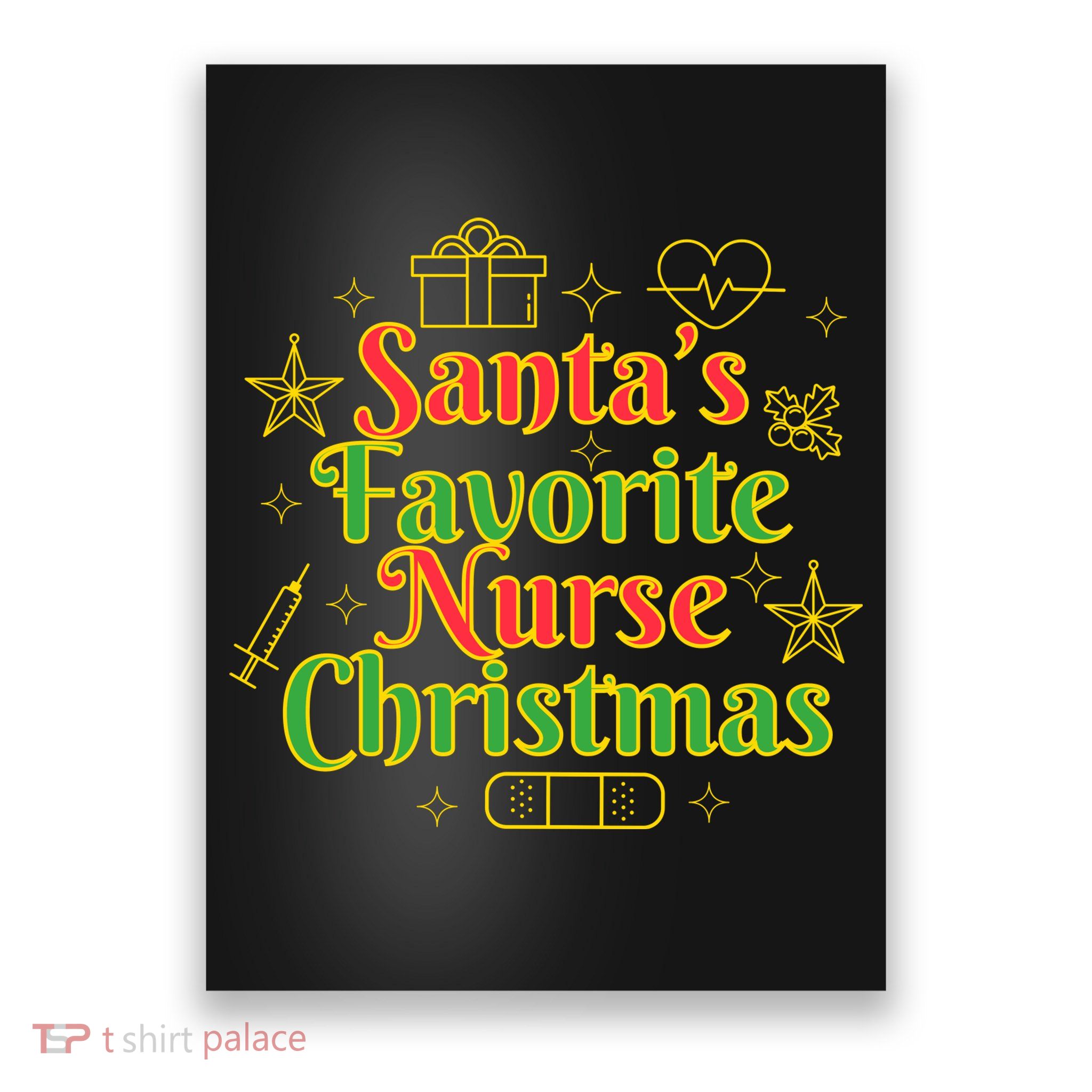 Santa's Favorite Nurse Cute Funny Christmas RN Poster