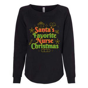 Santa's Favorite Nurse Cute Funny Christmas RN Womens California Wash Sweatshirt