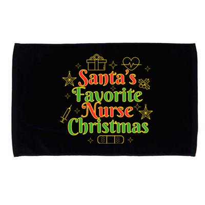 Santa's Favorite Nurse Cute Funny Christmas RN Microfiber Hand Towel