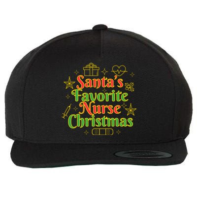 Santa's Favorite Nurse Cute Funny Christmas RN Wool Snapback Cap