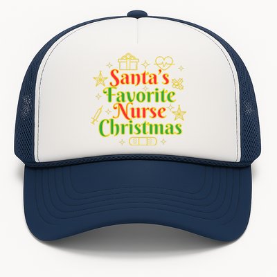 Santa's Favorite Nurse Cute Funny Christmas RN Trucker Hat