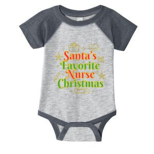 Santa's Favorite Nurse Cute Funny Christmas RN Infant Baby Jersey Bodysuit