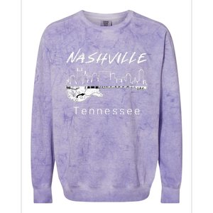 Souvenir From Nashville Guitar Nashville Colorblast Crewneck Sweatshirt