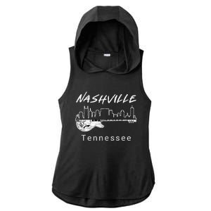 Souvenir From Nashville Guitar Nashville Ladies PosiCharge Tri-Blend Wicking Draft Hoodie Tank