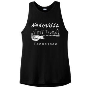 Souvenir From Nashville Guitar Nashville Ladies PosiCharge Tri-Blend Wicking Tank