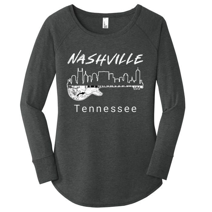 Souvenir From Nashville Guitar Nashville Women's Perfect Tri Tunic Long Sleeve Shirt