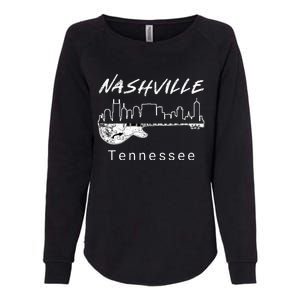 Souvenir From Nashville Guitar Nashville Womens California Wash Sweatshirt