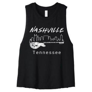 Souvenir From Nashville Guitar Nashville Women's Racerback Cropped Tank