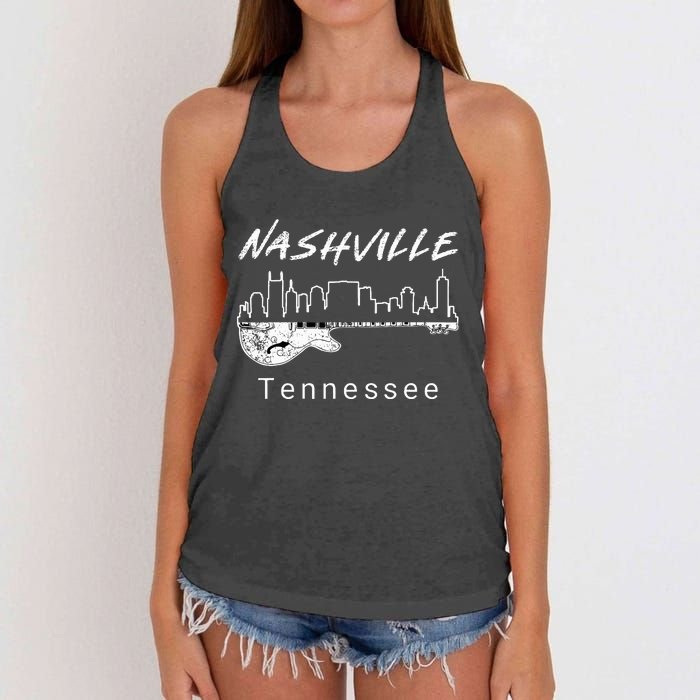 Souvenir From Nashville Guitar Nashville Women's Knotted Racerback Tank