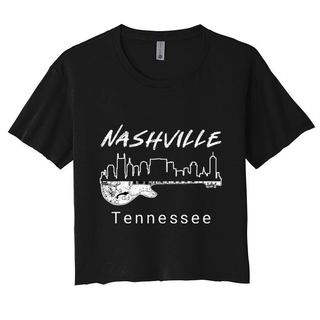Souvenir From Nashville Guitar Nashville Crop Top