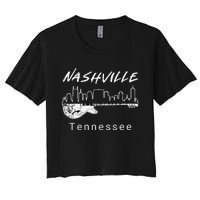 Souvenir From Nashville Guitar Nashville Women's Crop Top Tee