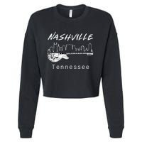 Souvenir From Nashville Guitar Nashville Cropped Pullover Crew