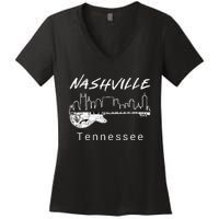 Souvenir From Nashville Guitar Nashville Women's V-Neck T-Shirt