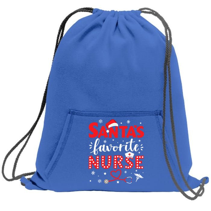 Santa Favorite Nurse For Christmas In Hospital Gift Sweatshirt Cinch Pack Bag