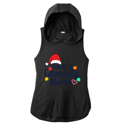 Santas Favorite Nurse Christmas 2020 Gift Cute Gift Ladies PosiCharge Tri-Blend Wicking Draft Hoodie Tank