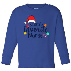 Santas Favorite Nurse Christmas 2020 Gift Cute Gift Toddler Long Sleeve Shirt