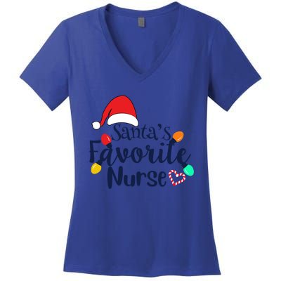 Santas Favorite Nurse Christmas 2020 Gift Cute Gift Women's V-Neck T-Shirt