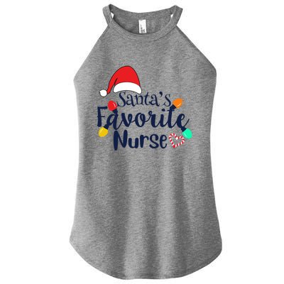 Santas Favorite Nurse Christmas 2020 Gift Cute Gift Women’s Perfect Tri Rocker Tank