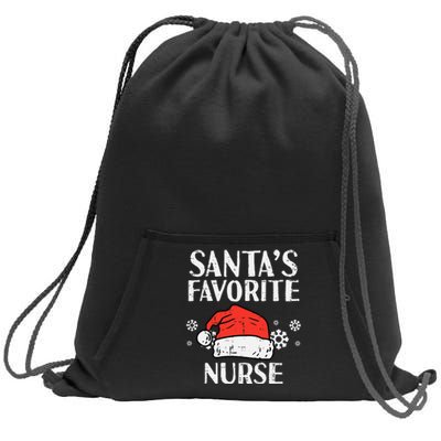 Santas Favorite Nurse Christmas Sweatshirt Cinch Pack Bag