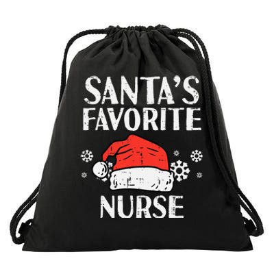 Santas Favorite Nurse Christmas Drawstring Bag