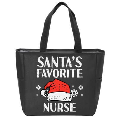 Santas Favorite Nurse Christmas Zip Tote Bag