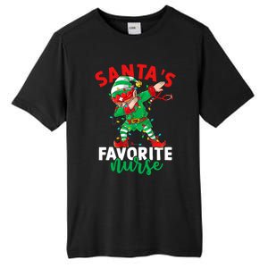 Santas Favorite Nurse Dabbing Elf Christmas Pajama Holiday Funny Gift Tall Fusion ChromaSoft Performance T-Shirt