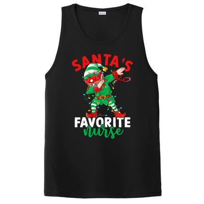 Santas Favorite Nurse Dabbing Elf Christmas Pajama Holiday Funny Gift PosiCharge Competitor Tank