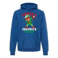 Santas Favorite Nurse Dabbing Elf Christmas Pajama Holiday Funny Gift Premium Hoodie