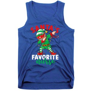 Santas Favorite Nurse Dabbing Elf Christmas Pajama Holiday Funny Gift Tank Top