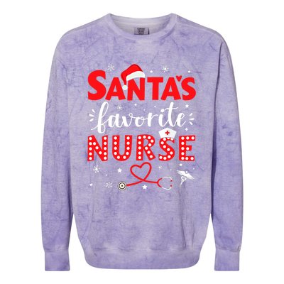 Santa Favorite Nurse For Christmas In Hospital Xmas Colorblast Crewneck Sweatshirt