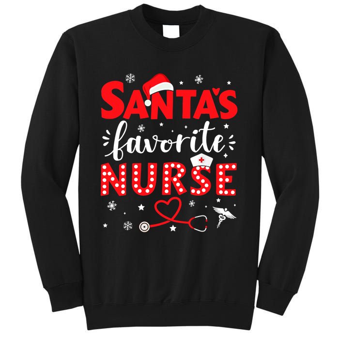 Santa Favorite Nurse For Christmas In Hospital Xmas Tall Sweatshirt