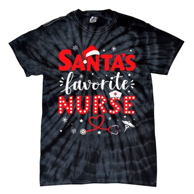 Santa Favorite Nurse For Christmas In Hospital Xmas Tie-Dye T-Shirt