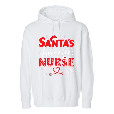 Santa Favorite Nurse For Christmas In Hospital Xmas Garment-Dyed Fleece Hoodie