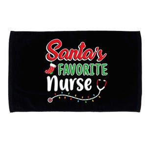 SantaS Favorite Nurse T Cute Merry Xmas Party Crew Microfiber Hand Towel