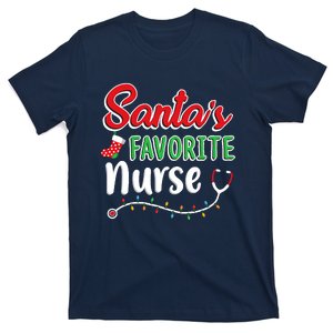 SantaS Favorite Nurse T Cute Merry Xmas Party Crew T-Shirt