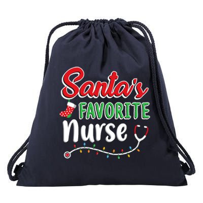 SantaS Favorite Nurse T Cute Merry Xmas Party Crew Drawstring Bag