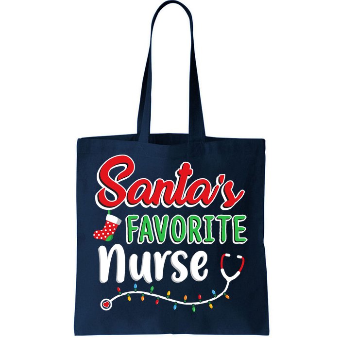 SantaS Favorite Nurse T Cute Merry Xmas Party Crew Tote Bag