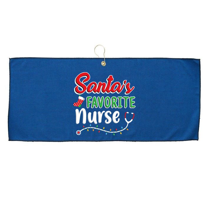 SantaS Favorite Nurse T Cute Merry Xmas Party Crew Large Microfiber Waffle Golf Towel