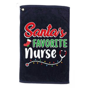 SantaS Favorite Nurse T Cute Merry Xmas Party Crew Platinum Collection Golf Towel