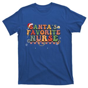 Santas Favorite Nurse Stethoscope Santa Hat Christmas Funny Gift T-Shirt