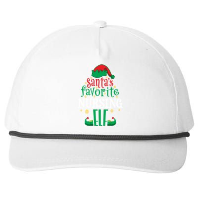 Santas Favorite Nursing Elf Christmas Family Matching Cute Gift Snapback Five-Panel Rope Hat