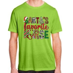 SantaS Favorite Nurse Leopard Merry Xmas Party Funny Gift Adult ChromaSoft Performance T-Shirt