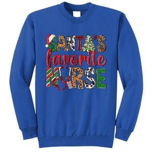 SantaS Favorite Nurse Leopard Merry Xmas Party Funny Gift Sweatshirt