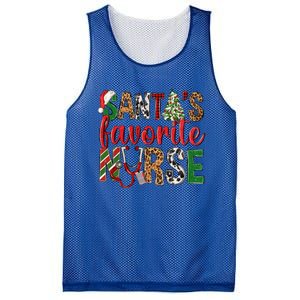 SantaS Favorite Nurse Leopard Merry Xmas Party Funny Gift Mesh Reversible Basketball Jersey Tank