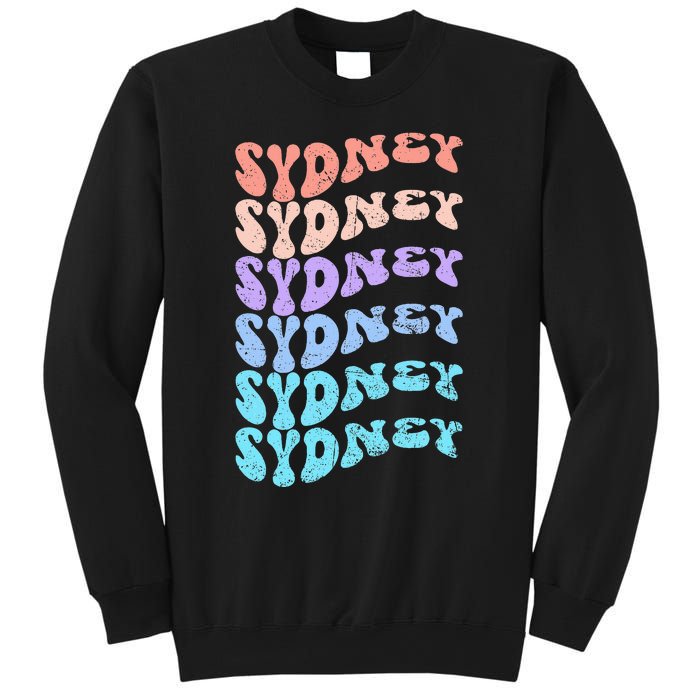 Sydney First Name I Love Sydney Vintage Groovy Birthday Sweatshirt