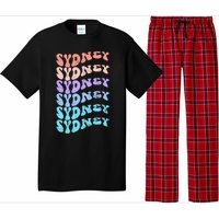 Sydney First Name I Love Sydney Vintage Groovy Birthday Pajama Set