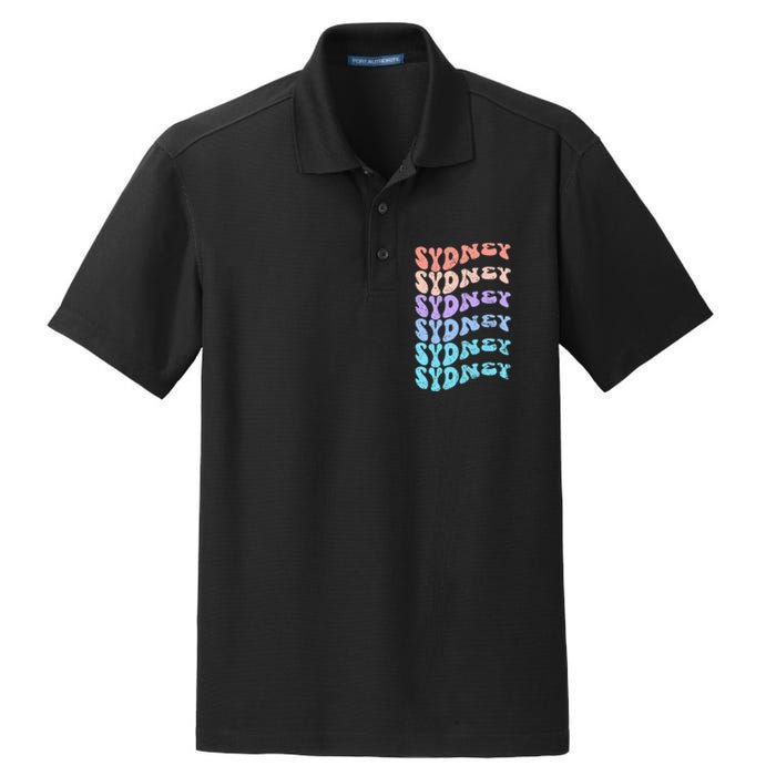 Sydney First Name I Love Sydney Vintage Groovy Birthday Dry Zone Grid Polo